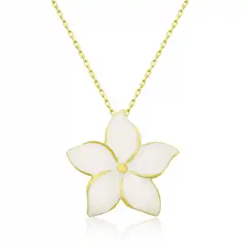 Gümüş Gold Yasemin Çiçeği Kadın Kolye