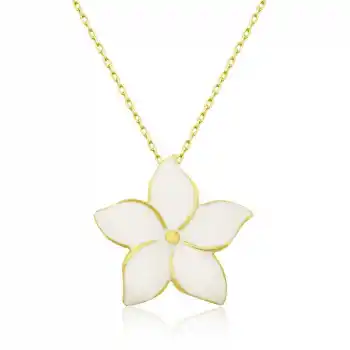 Gümüş Gold Yasemin Çiçeği Kadın Kolye