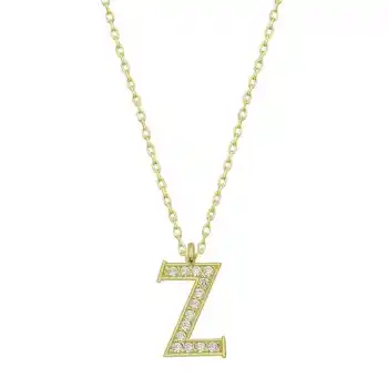 Gümüş Gold Z Harfi Kadın Kolye