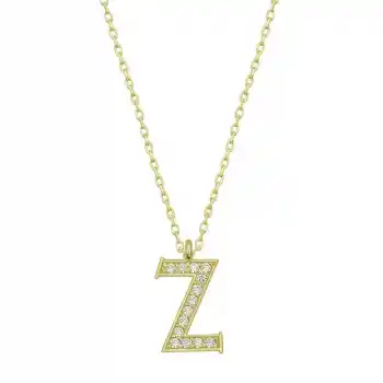 Gümüş Gold Z Harfi Kadın Kolye