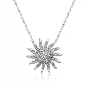 ​Gümüş Güneş Bayan Kolye