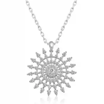 Gümüş Güneş Kadın Kolye