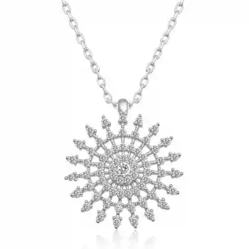 Gümüş Güneş Kadın Kolye