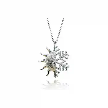 Gümüş Güneş Kartanesi Bayan Kolye