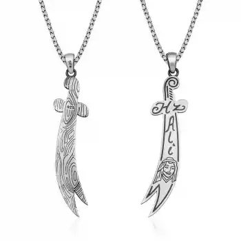 Gümüş Hz. Ali Kılıç Kolye