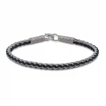 Gümüş İkili Örgü Kazaziye Bileklik