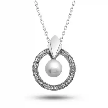 Gümüş İnci Çember Kadın Kolye