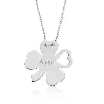 Gümüş İsimli Yonca Bayan Kolye