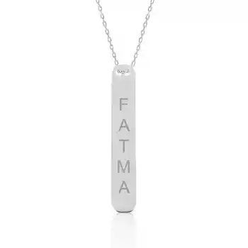 Gümüş İsimlik Çubuk Kolye