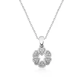 Gümüş Kalp Çemberi Bayan Kolye