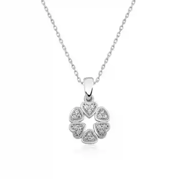 Gümüş Kalp Çemberi Bayan Kolye