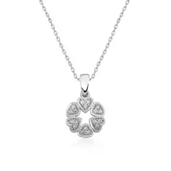 Gümüş Kalp Çemberi Bayan Kolye