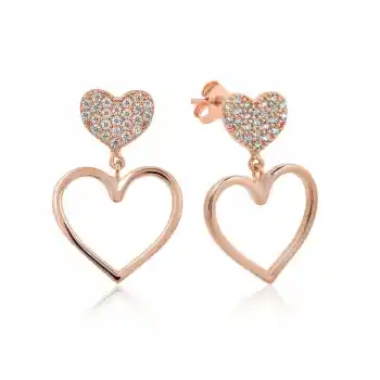 Gümüş Kalpli Bayan Küpe