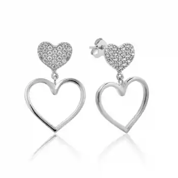 Gümüş Kalpli Kadın Küpe