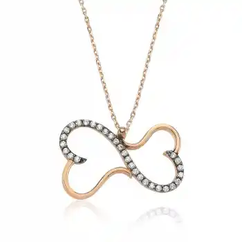 Gümüş Kalpli Sonsuzluk Bayan Kolye