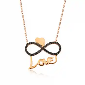 Gümüş Kalpli Sonsuzluk Love Bayan Kolye