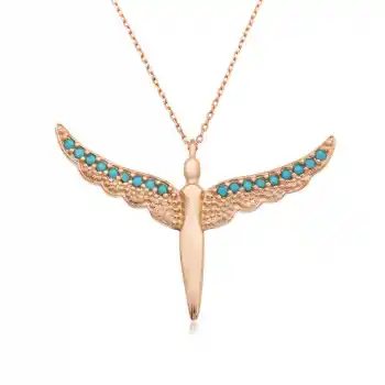 Gümüş Kanatlı Melek Bayan Kolye
