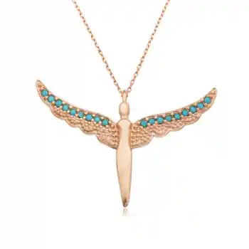 Gümüş Kanatlı Melek Bayan Kolye