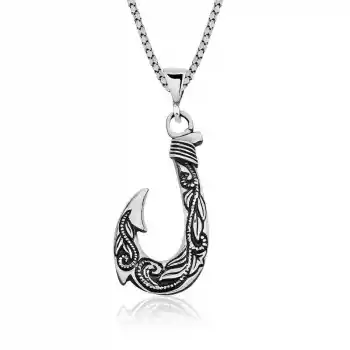 Gümüş Kanca Erkek Kolye