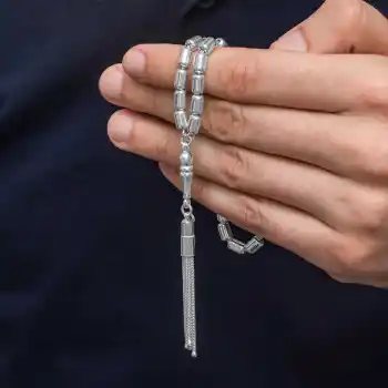 Gümüş Kapsül Kesim Erkek Tesbih