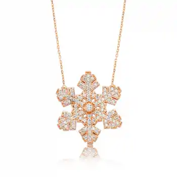 Gümüş Kar Tanesi Bayan Kolye