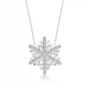 Gümüş Kar Tanesi Bayan Kolye