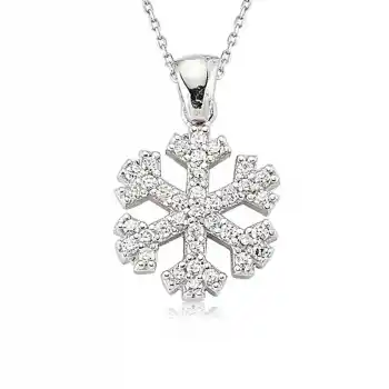 Gümüş Kar Tanesi Bayan Kolye
