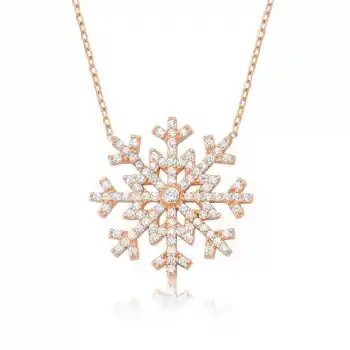 Gümüş Kar Tanesi Bayan Kolye