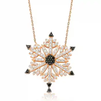 Gümüş Kar Tanesi Bayan Kolye