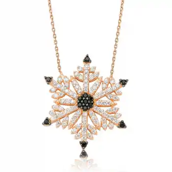 Gümüş Kar Tanesi Bayan Kolye