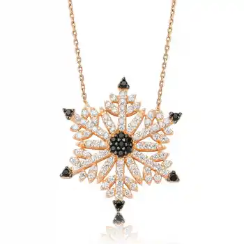 Gümüş Kar Tanesi Bayan Kolye