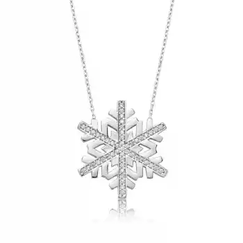 Gümüş Kar Tanesi Bayan Kolye