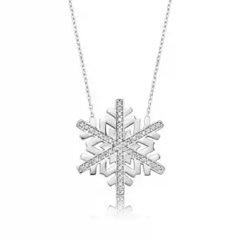 Gümüş Kar Tanesi Bayan Kolye