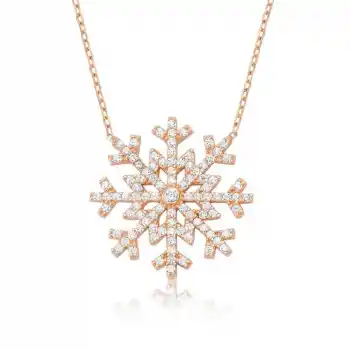 Gümüş Kar Tanesi Bayan Kolye