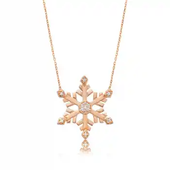 Gümüş Kar Tanesi Bayan Kolye