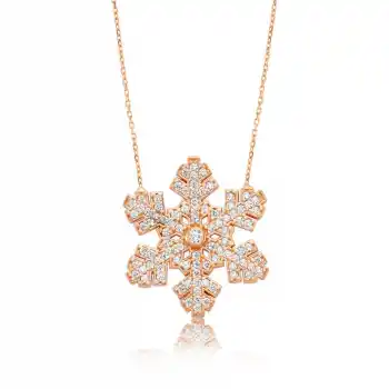 Gümüş Kar Tanesi Bayan Kolye