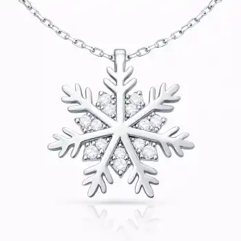 Gümüş Kar Tanesi Kadın Kolye