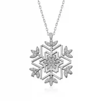 Gümüş Kar Tanesi Kolye