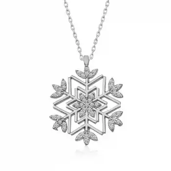Gümüş Kar Tanesi Kolye
