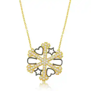 Gümüş Kar Tanesi Şans Bayan Kolye