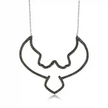 Gümüş Kara Kartal Bayan Kolye