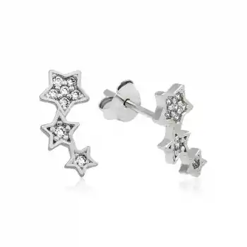 Gümüş Kayan Yıldız Çivili Küpe