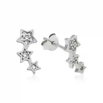 Gümüş Kayan Yıldız Çivili Küpe