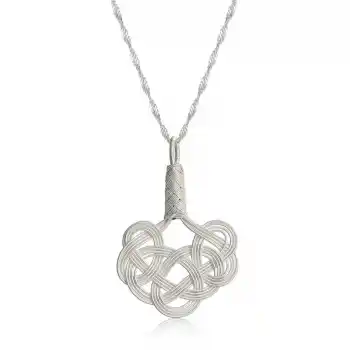 Gümüş Kazaziye Örgü Kadın Kolye