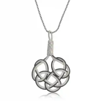 Gümüş Kazaziye Örgü Kadın Kolye