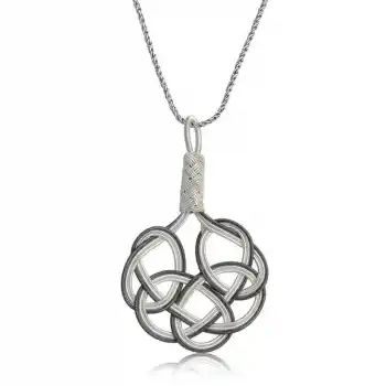 Gümüş Kazaziye Örgü Kadın Kolye