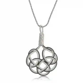 Gümüş Kazaziye Örgü Kadın Kolye