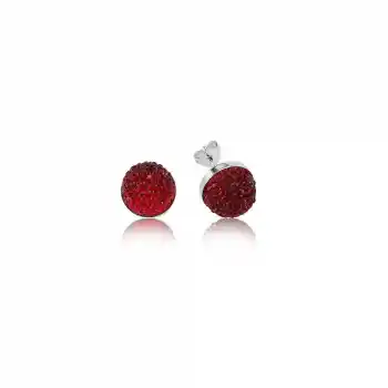 Gümüş Kırmızı Çivili Küpe