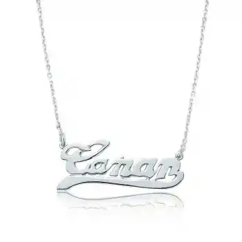 Gümüş Kişiye Özel İsimli Bayan Kolye