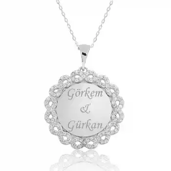 Gümüş Kişiye Özel Sonsuzluk İsimli Kolye